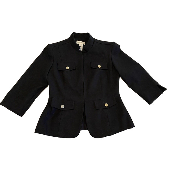 Drapers & Damons Blazer Womens 6 Black 3/4 Sleeves Business Basics Sport Coat - Picture 1 of 13